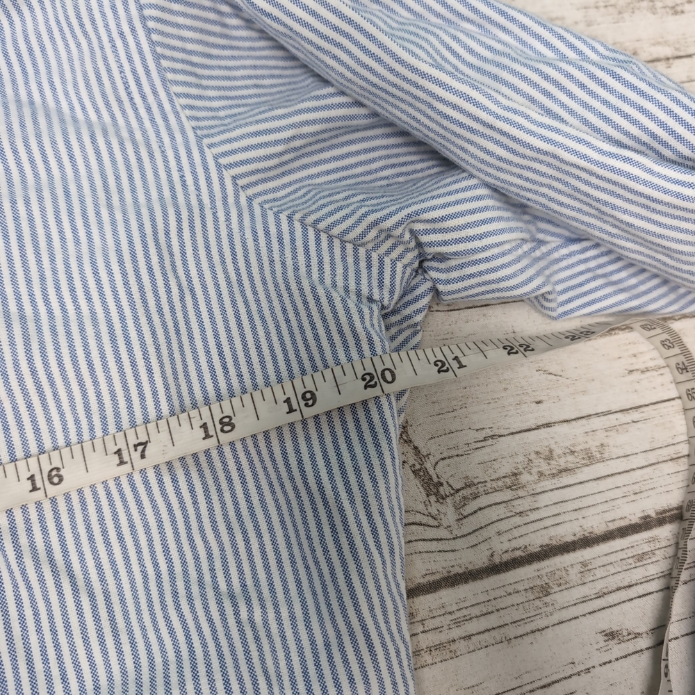 VTG Polo Ralph Lauren Made In Canada Raw Hem Striped Button Up Shirt Small Pony - Picture 5 of 7